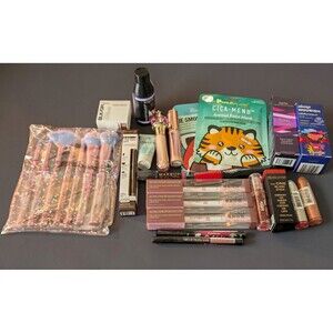 Assorted Full Size Makeup Lot: Tarte Face Tape, Revolution Blush Stick, Brushes